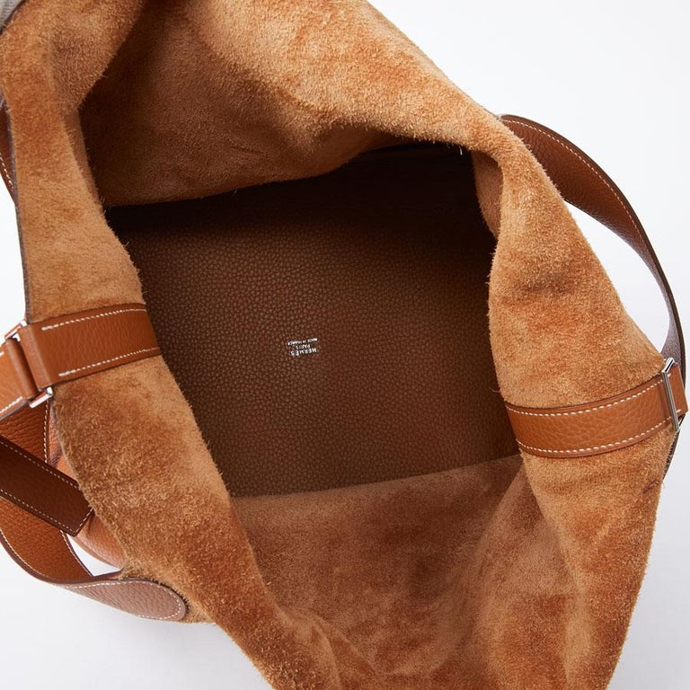 HERMES Picotin Gold Leather Bag at 1stDibs