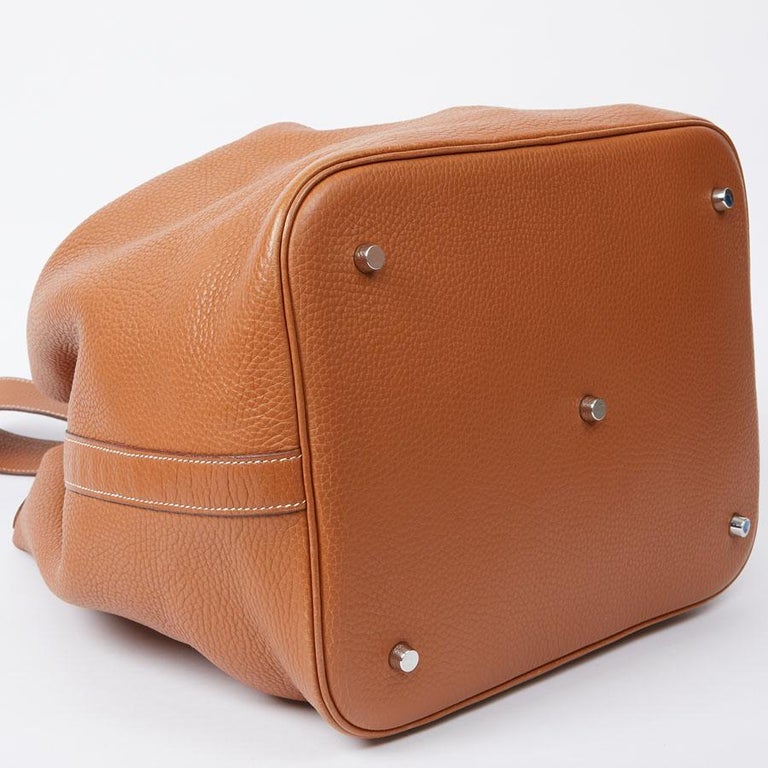 HERMES Picotin Gold Leather Bag at 1stDibs