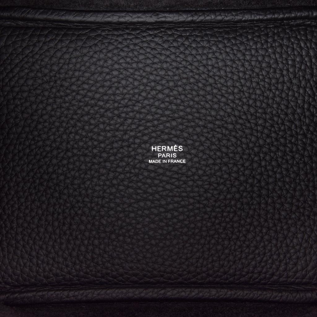 Hermès - Sac Picotin Lock 18 noir Clemence Fourre-tout avec accessoires en palladium en vente 3