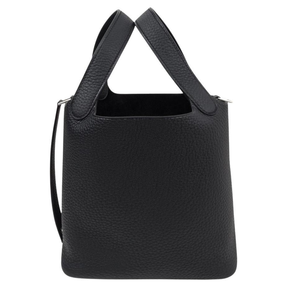 Hermès Picotin Lock 18 Tasche Schwarz Clemence mit Palladiumbeschlägen Damen im Angebot