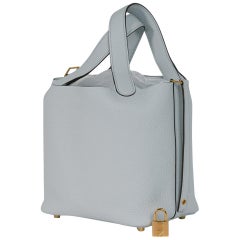 Sac Hermes Picotin Lock 18 Bleu pâle Tote Clemence Palladium Hardware