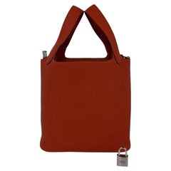 Hermes Picotin Lock 18 Bag Cuivre Tote Palladium Hardware Clemence Leather