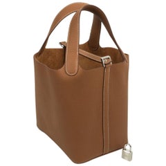 Hermes Picotin Lock 18 Tasche Gold Clemence Tote Palladium Hardware