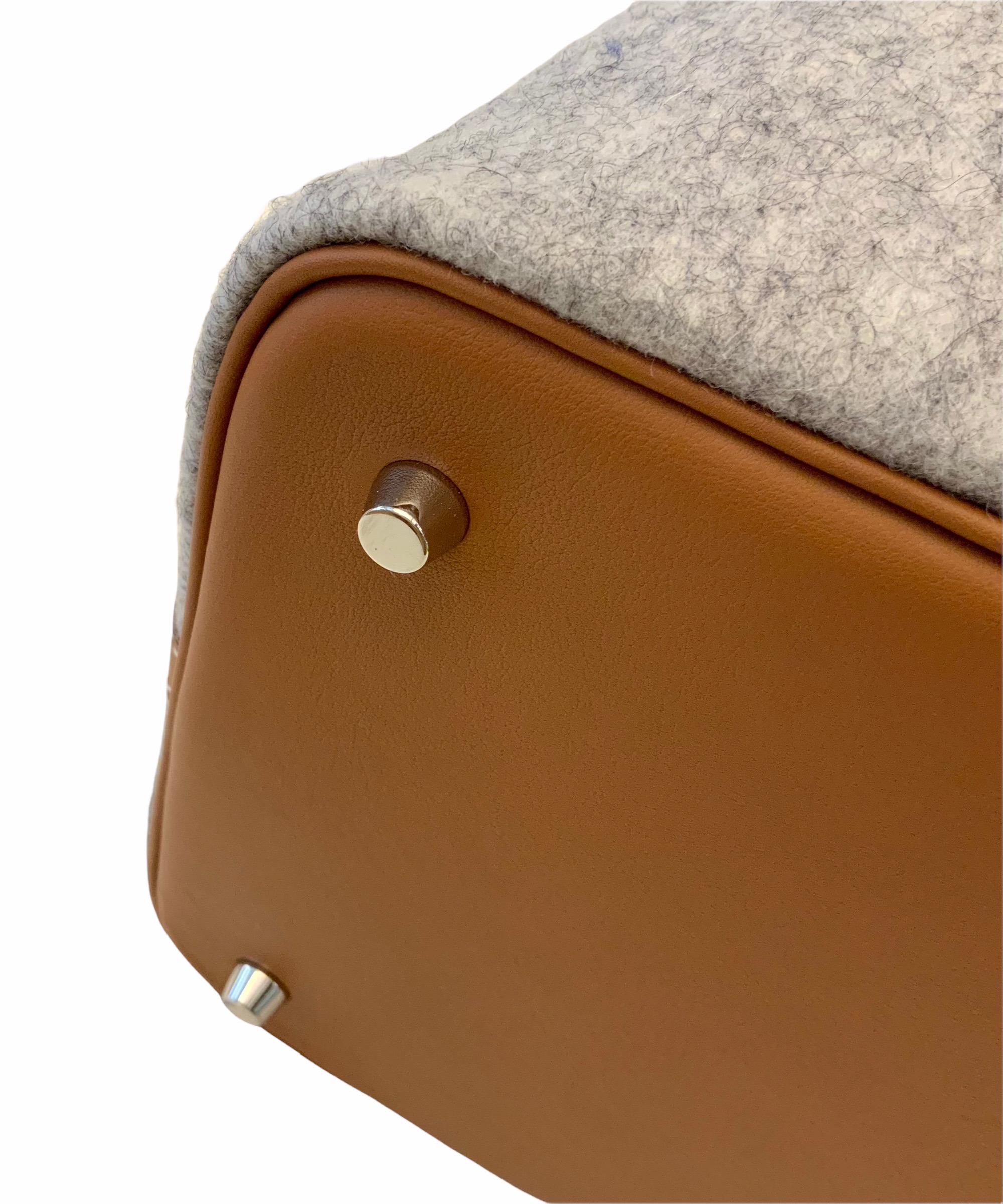 Hermès Picotin Lock 18 Tasche Grau Feutre und Gold Barenia 5