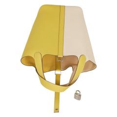 Hermes Picotin Lock 18 Casaque Bag Lime / Nata Bi-Color Tote Clemence Palladium