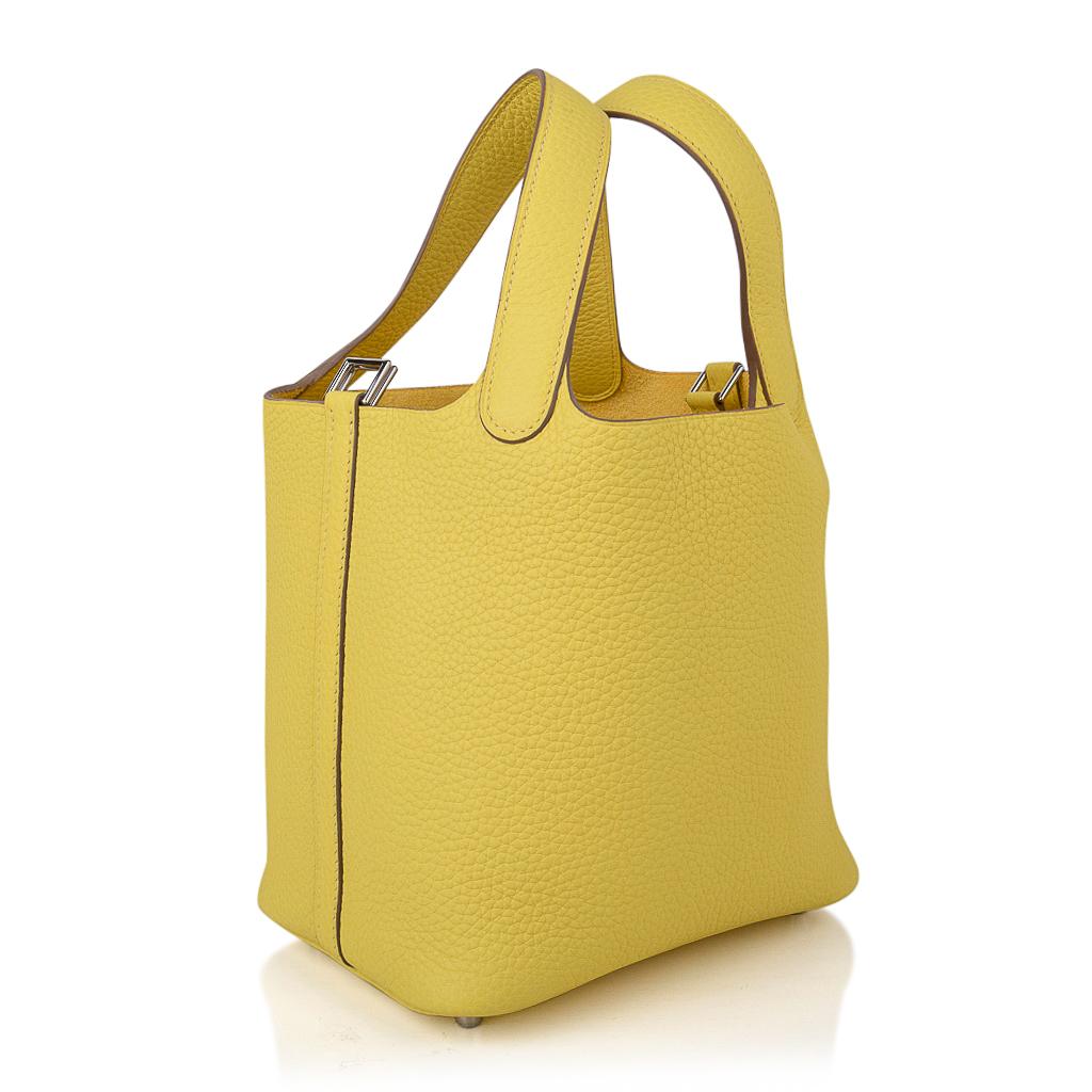 Hermes Picotin Lock 18 Bag Lime Tote Clemence Leather Palladium ...