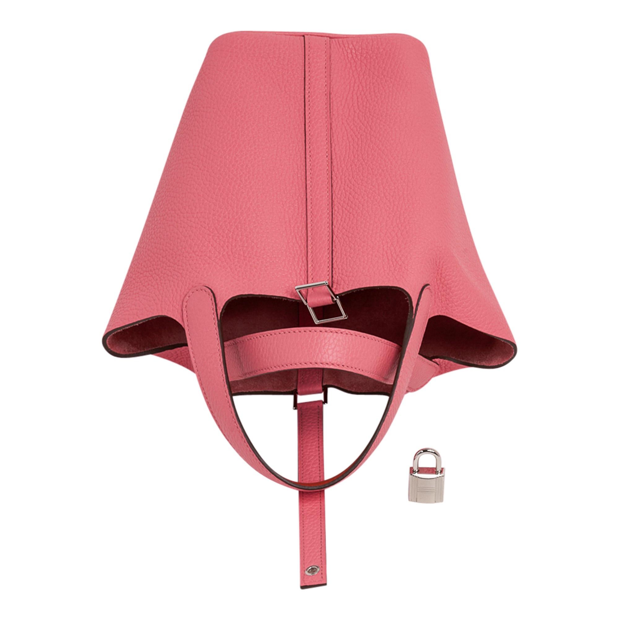 Donna Hermes Picotin Lock 18 Eclat Bag Rose Azalee / Terre Battue Tote Clemence