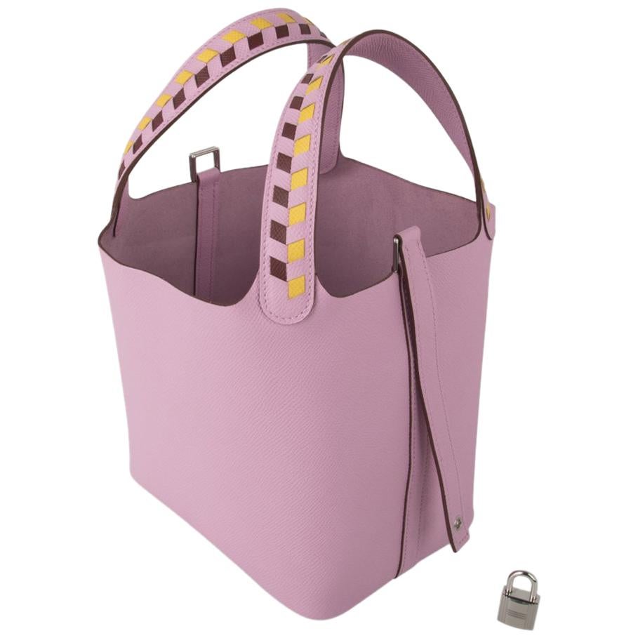 Picotin leather handbag Hermès Purple in Leather - 22027469