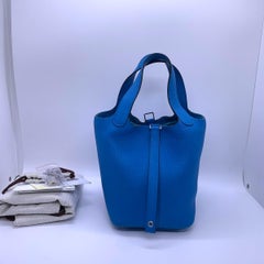 Hermes Picotin Lock 18 Bleu Zanzibar Silver Hardware Stamp A