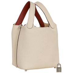 Hermes Picotin Lock 18 Eclat Bag Nata / Terre Battue Tote Clemence 