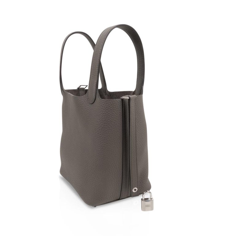 Hermes Picotin Lock 18 Etain Clemence Palladium Hardware At 1stdibs