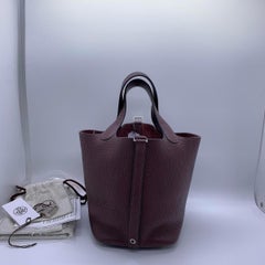 HERMES Picotin Lock 18 Havane Togo Leather Palladium HW Bag Stamp Y
