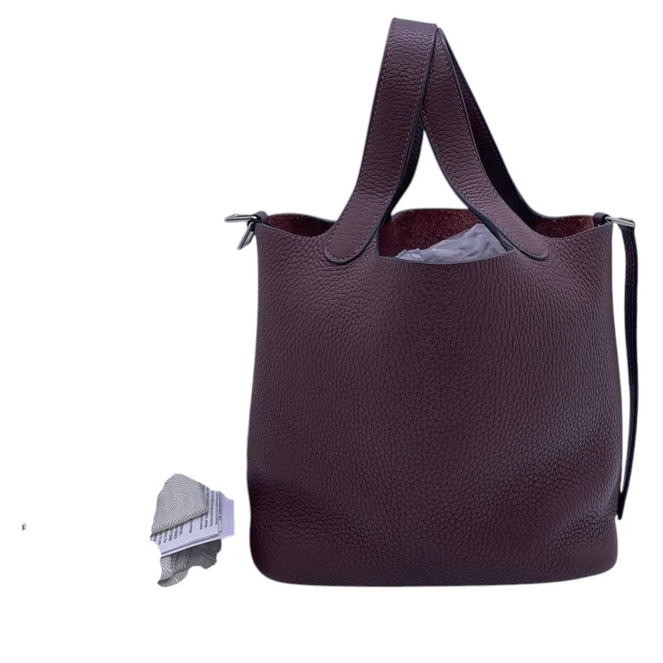 HERMES Picotin Lock 18 Havane Togo Leather Palladium HW Bag Stamp Y
