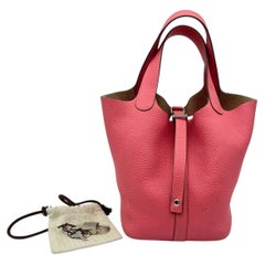 Sac cabas Hermès Picotin Lock 18 Rose Jaipur T5 rose argenté HW, 2017