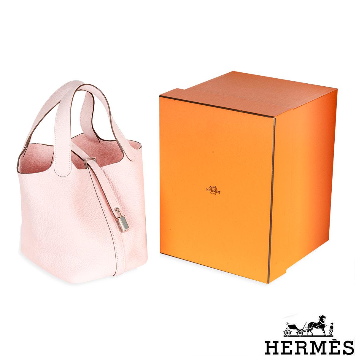 Hermès Picotin Lock 18 Rose Sakura Taurillon Clemence PHW 1
