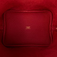 Hermes Picotin Lock 18 Rouge Casaque Clemence Gold Hardware For Sale At 1stdibs