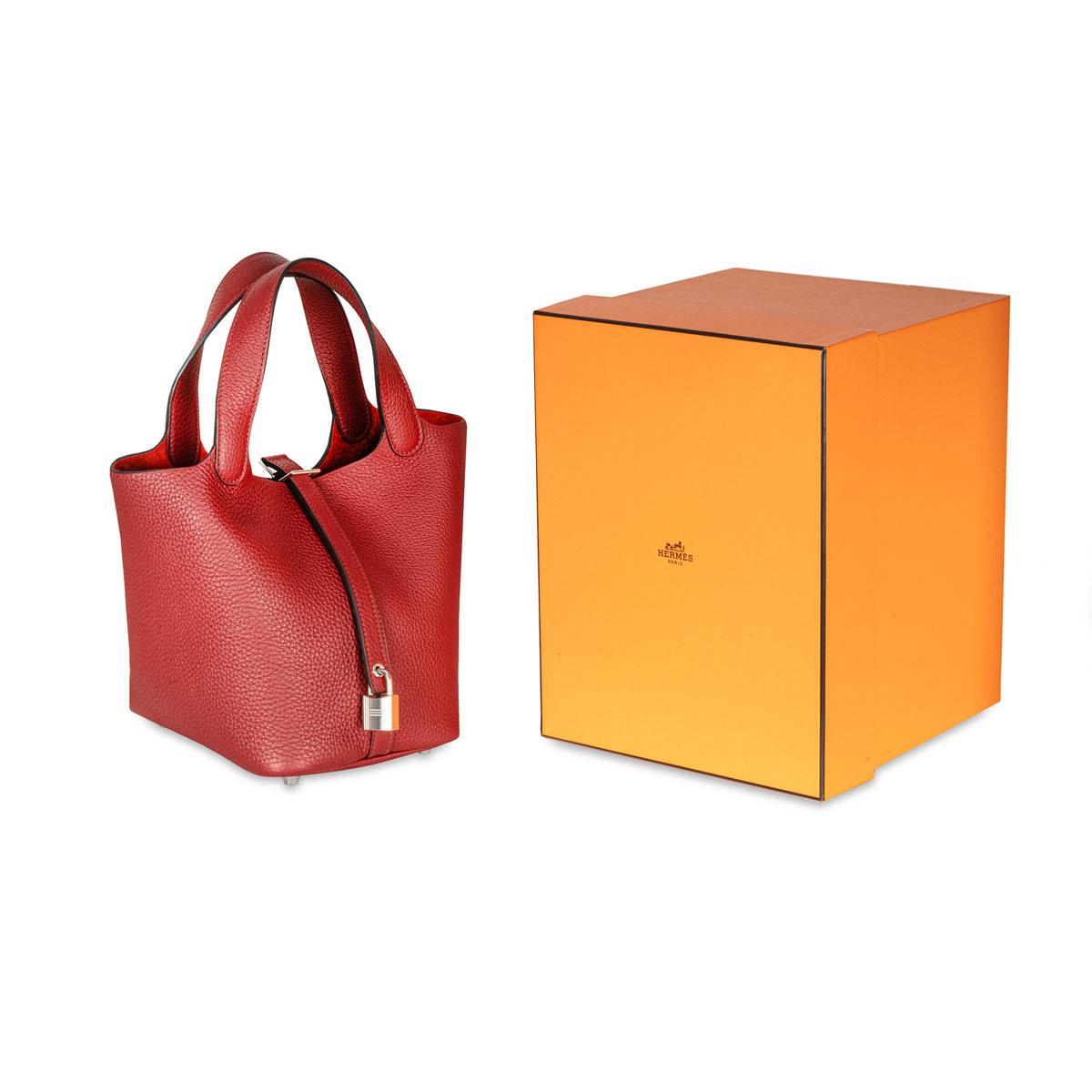 Hermès Picotin Lock 18 Rouge Grenat Taurillon Clemence PHW für Damen oder Herren im Angebot