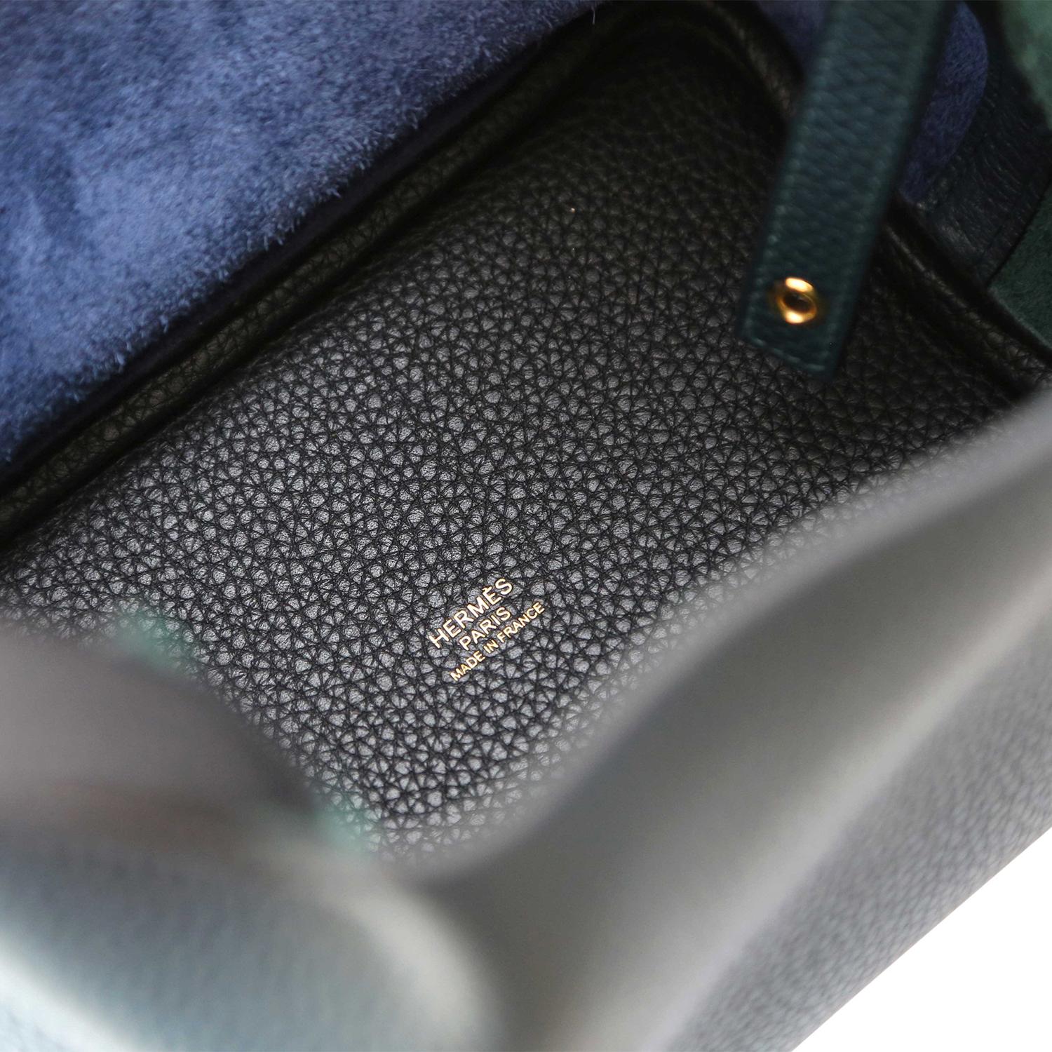 Hermès Picotin Lock 18 Vert Cypress, Blue Nuit and Black Clemence GHW 1