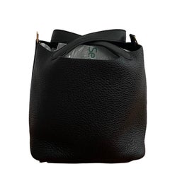 Hermes Picotin Lock 18cm Black With Gold Hardware