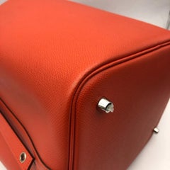 HERMES Picotin Lock 22 MM Tressage Epsom Rouge de Coeur Bucket Bag PHW 2019