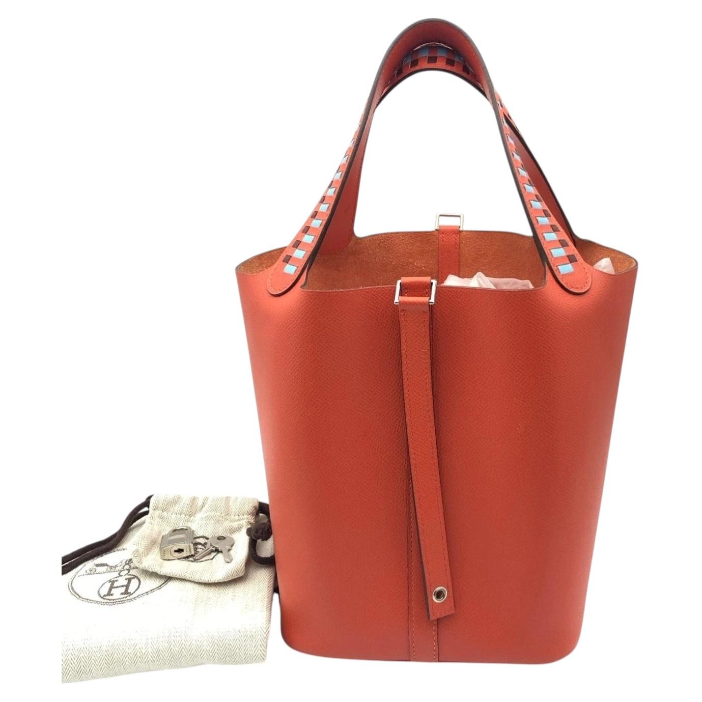 HERMES Picotin Lock 22 mm Tressage Epsom Rouge de Coeur Beuteltasche PHW 2019