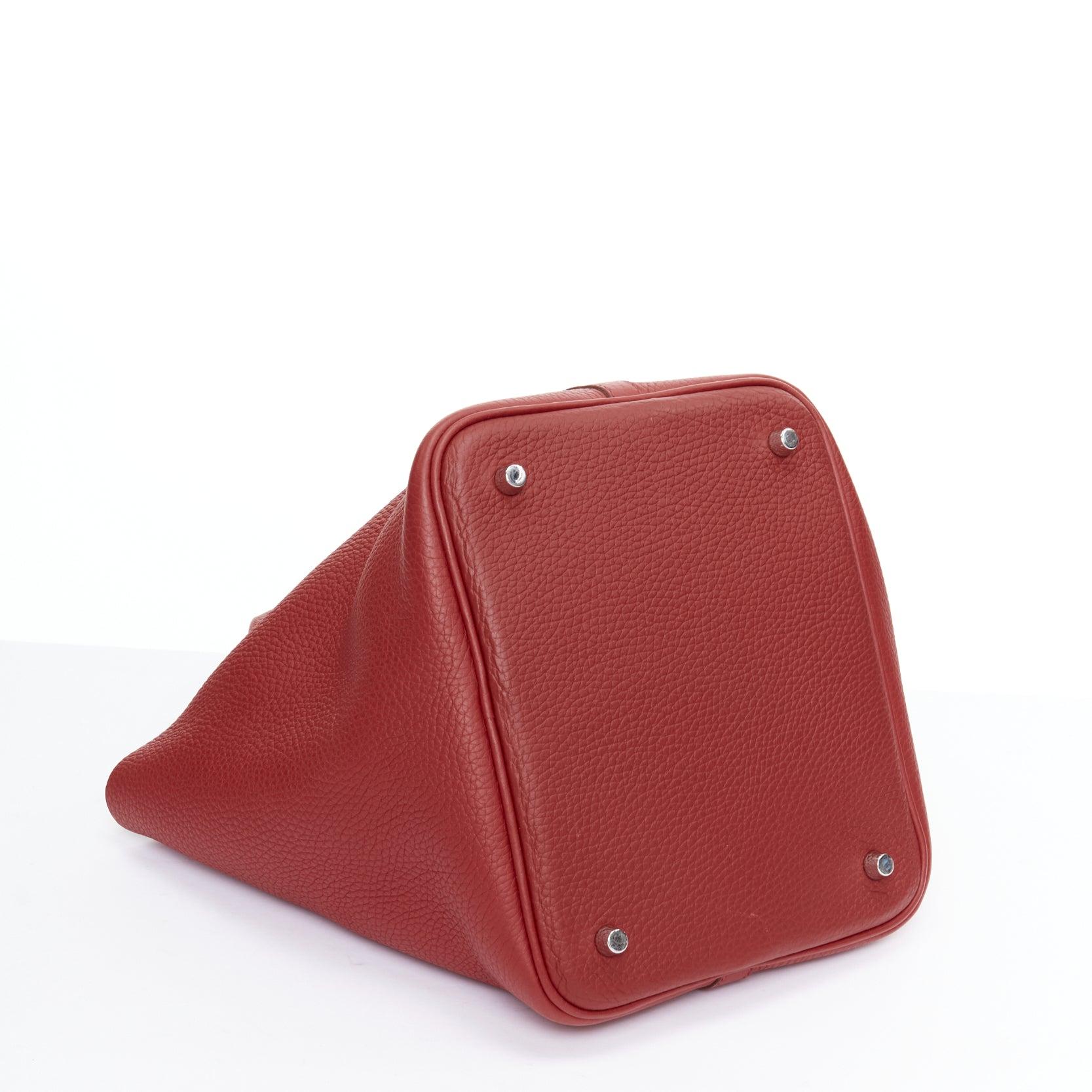 HERMES Picotin Lock 22 red clemance palladium hardware tote bag For Sale 1