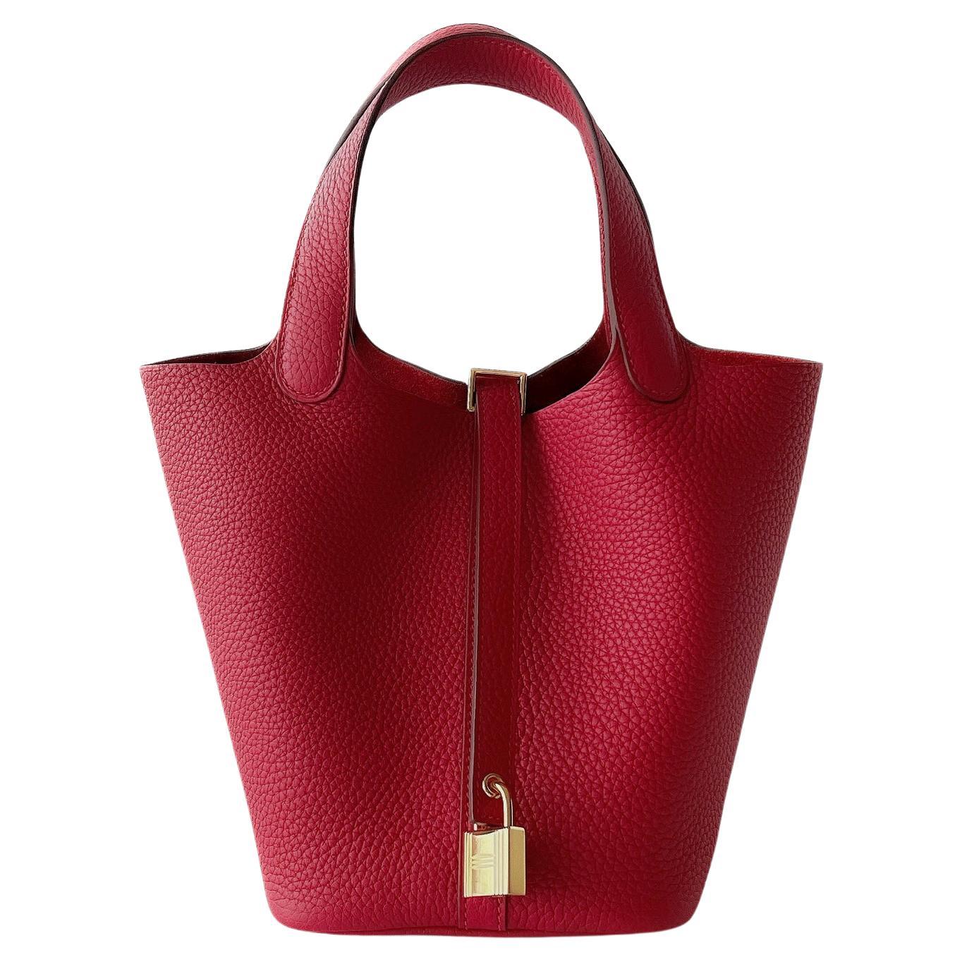 Hermes Picotin Lock 18 Bag Cuivre Tote Palladium Hardware Clemence Leather  at 1stDibs