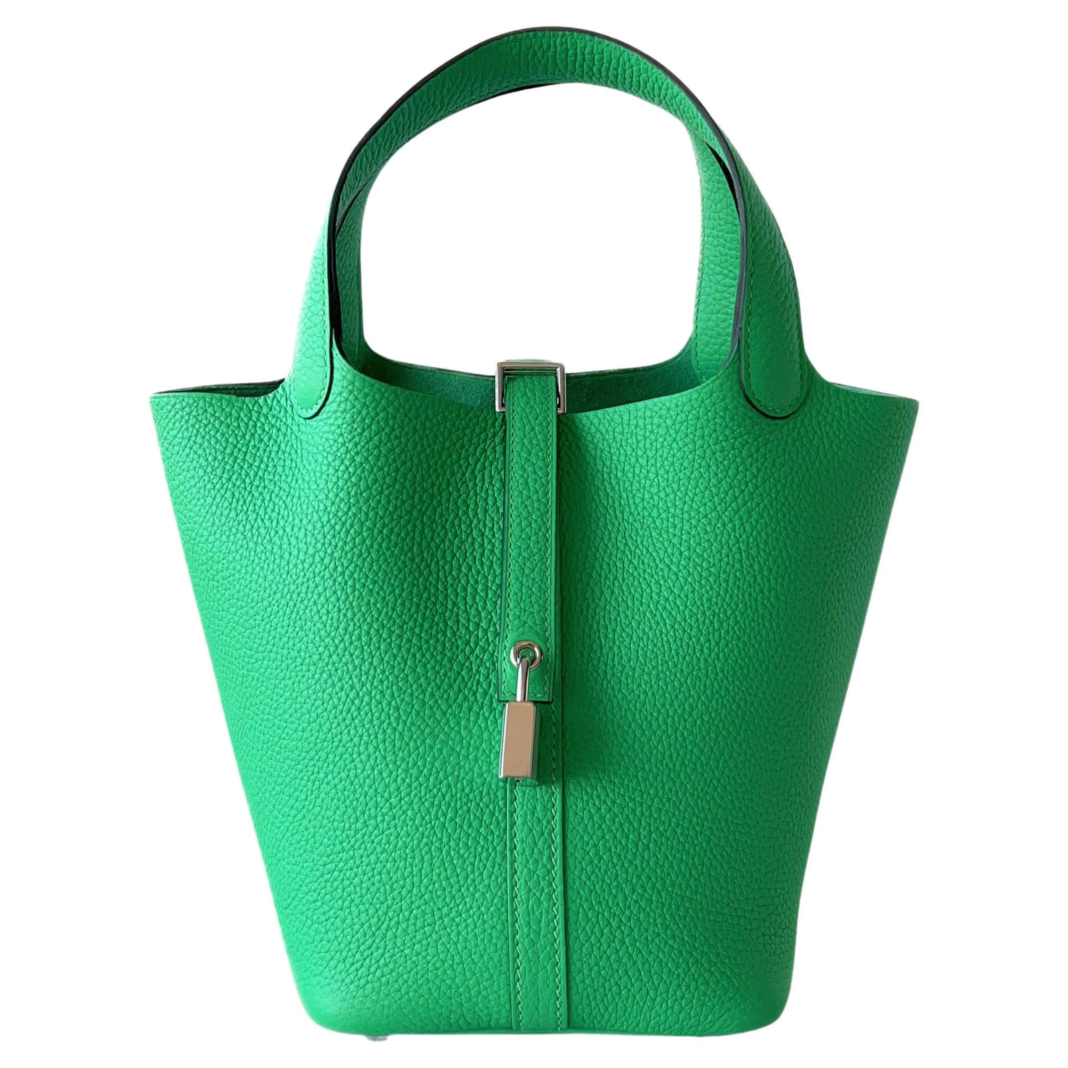 Hermes Picotin Lock Bag in original togo leather bamboo green(handmade)