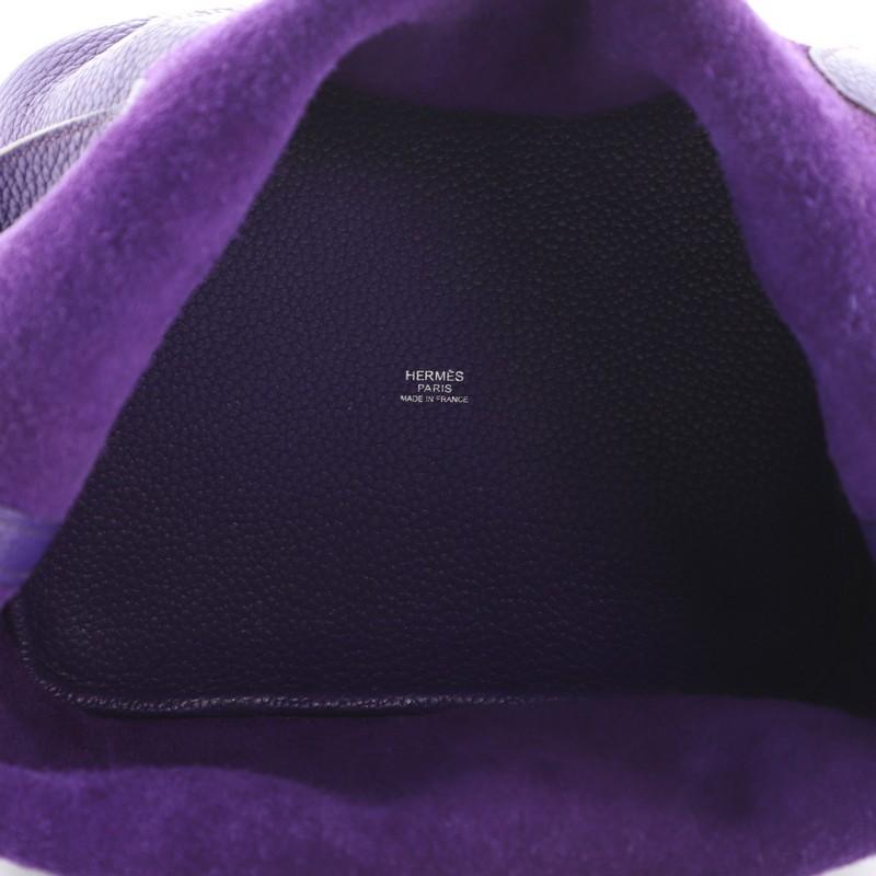 Purple Hermes Picotin Lock Bag Clemence MM