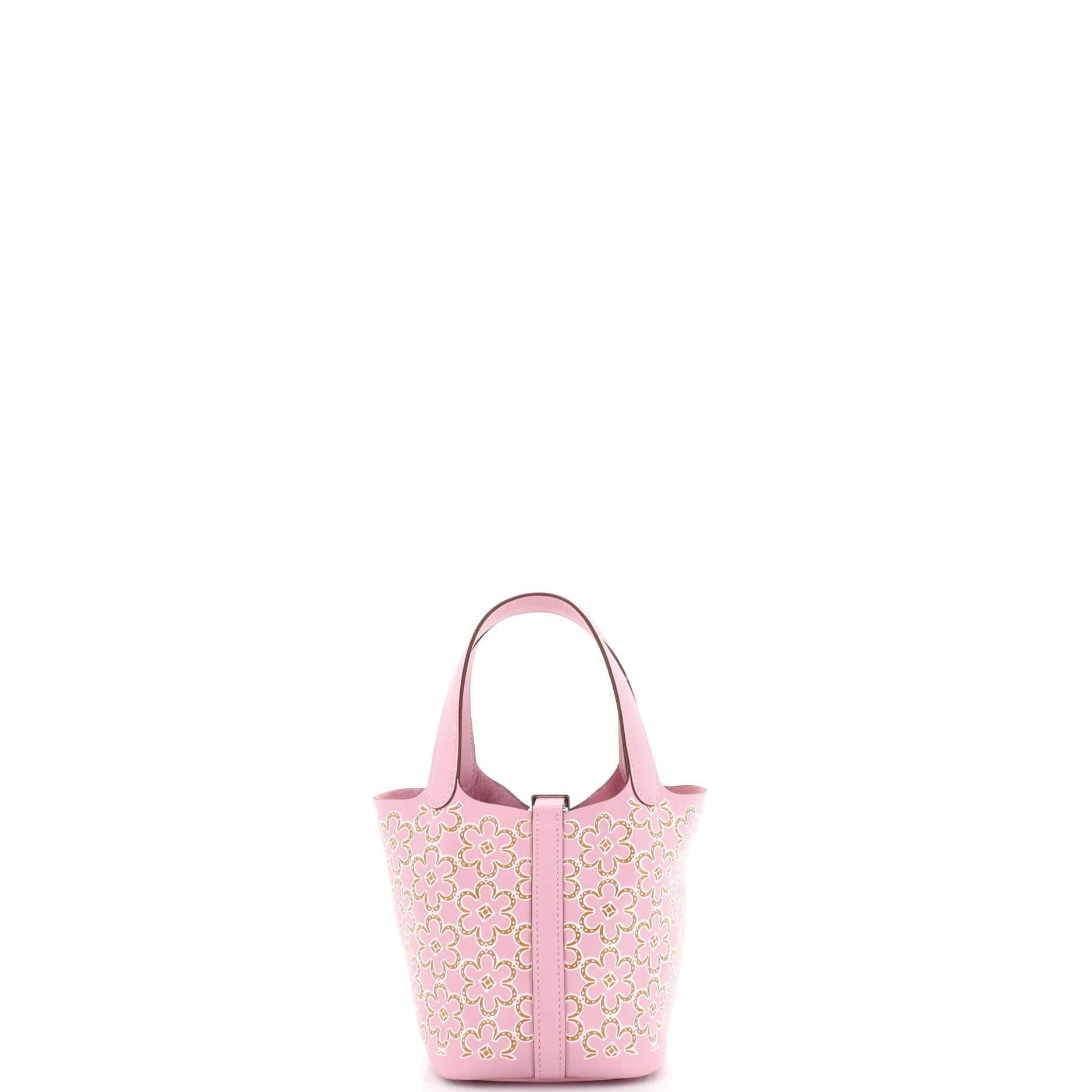 Women's Hermes Picotin Lock Bag Lucky Daisy Printed Swift Micro