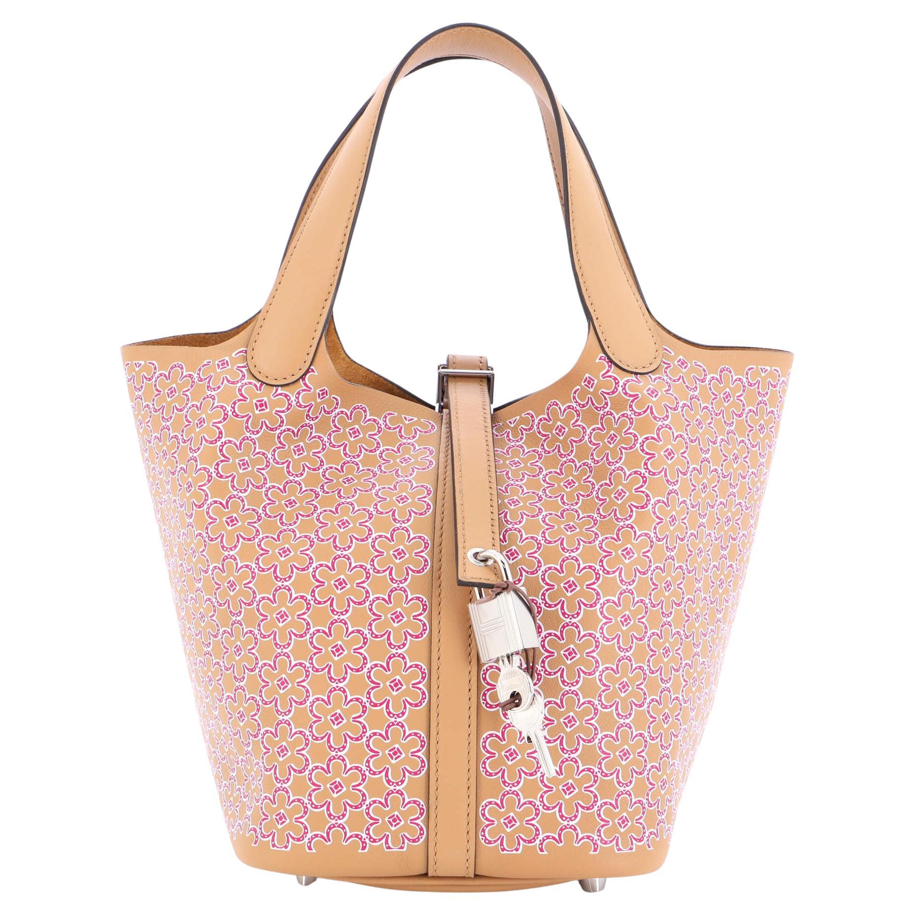 Hermes Picotin Lock Bag Lucky Daisy Printed Swift PM