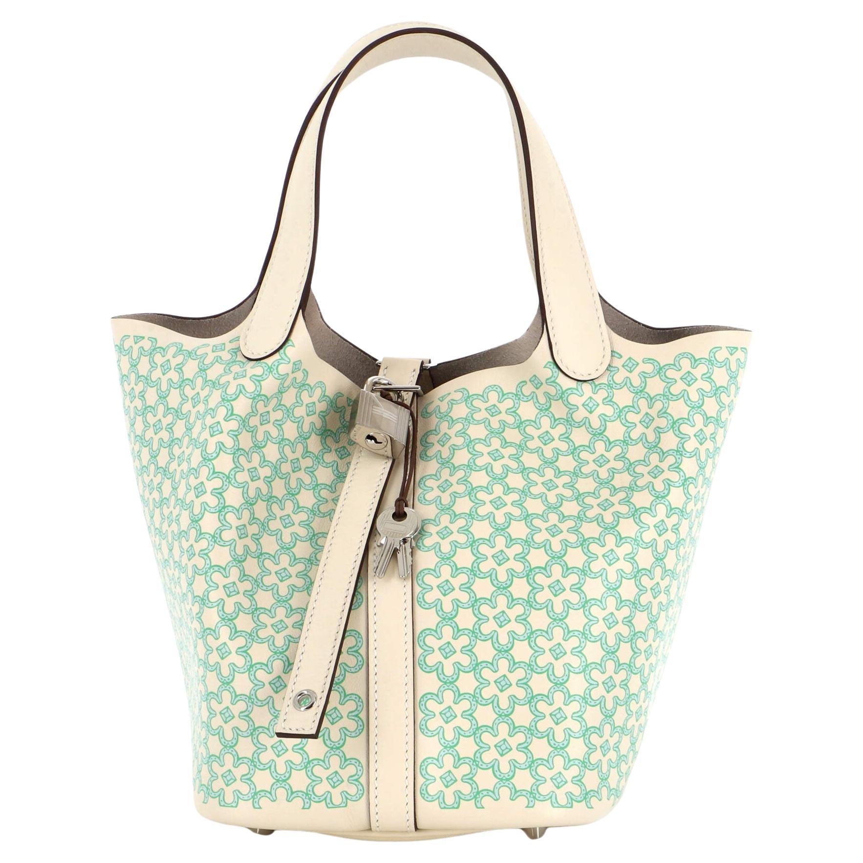 Hermes Picotin Lock Bag Lucky Daisy Printed Swift PM For Sale