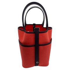 Hermes Picotin Lock Cargo 18 Rose Texas Canvas Leather Bag Stamp U