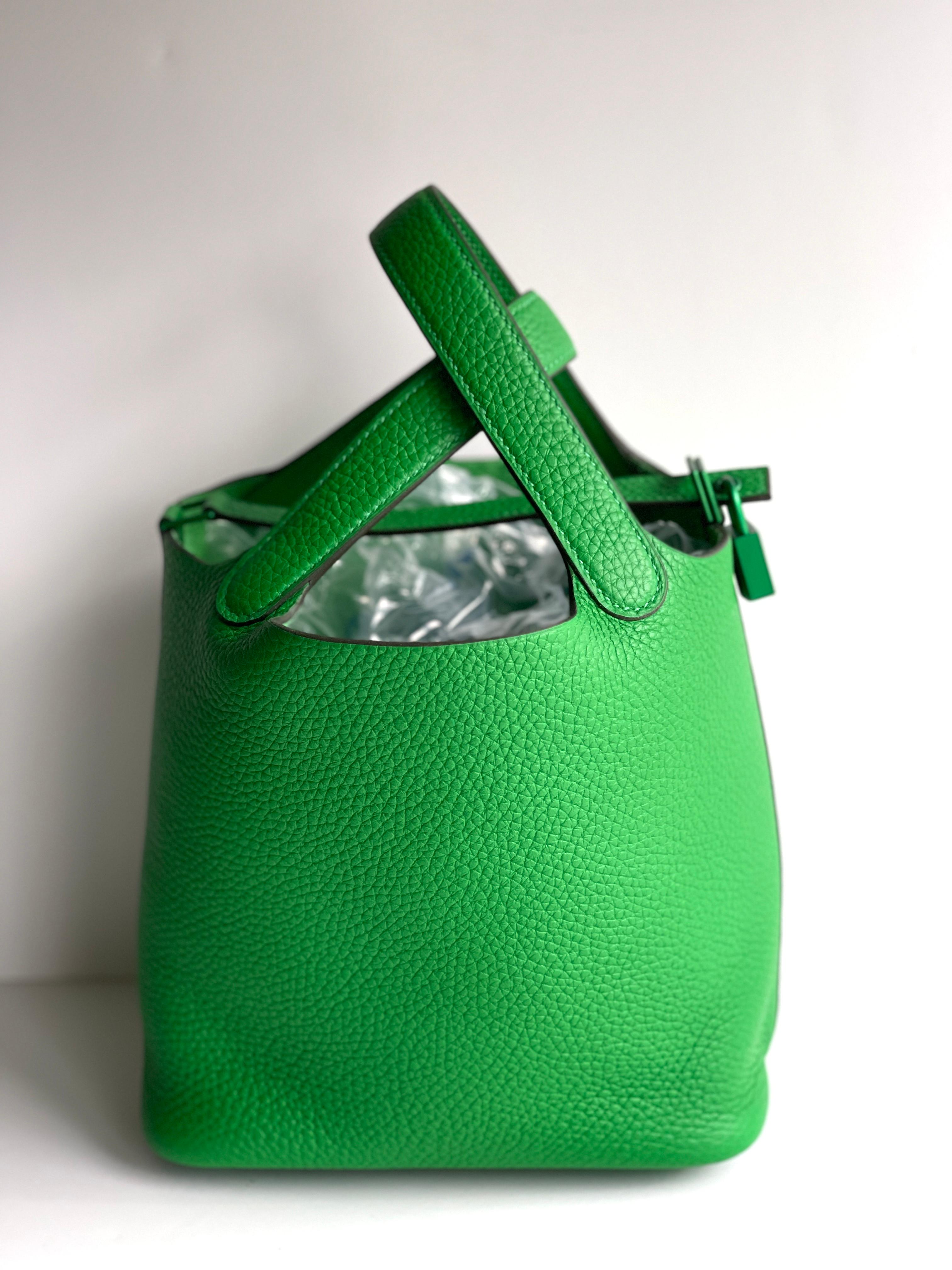 Green Hermes Picotin Lock Monochrome 18 bag  SO GREEN Bamboo