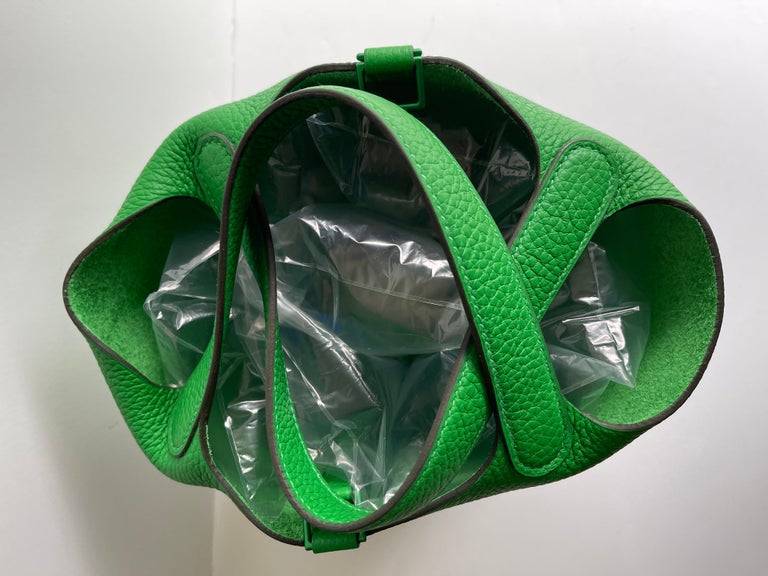 Hermes Picotin Lock Monochrome bag PM So-green Bambou Clemence