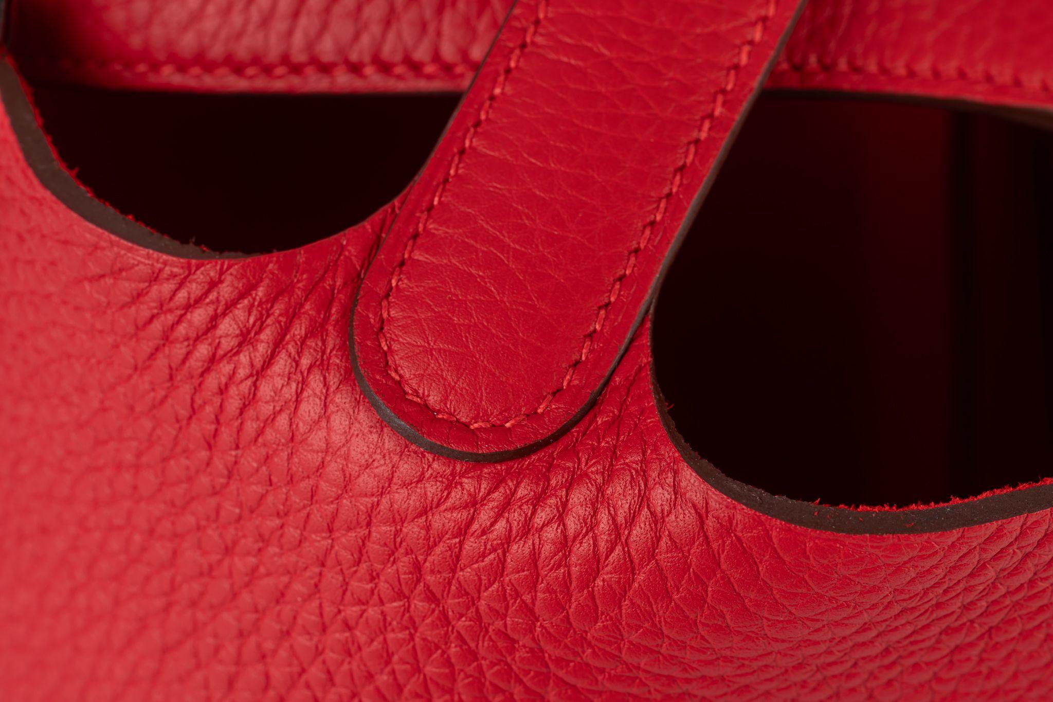 Hermès Picotin Lock Tote Rouge Radieux Nuovo in Scatola in vendita 5
