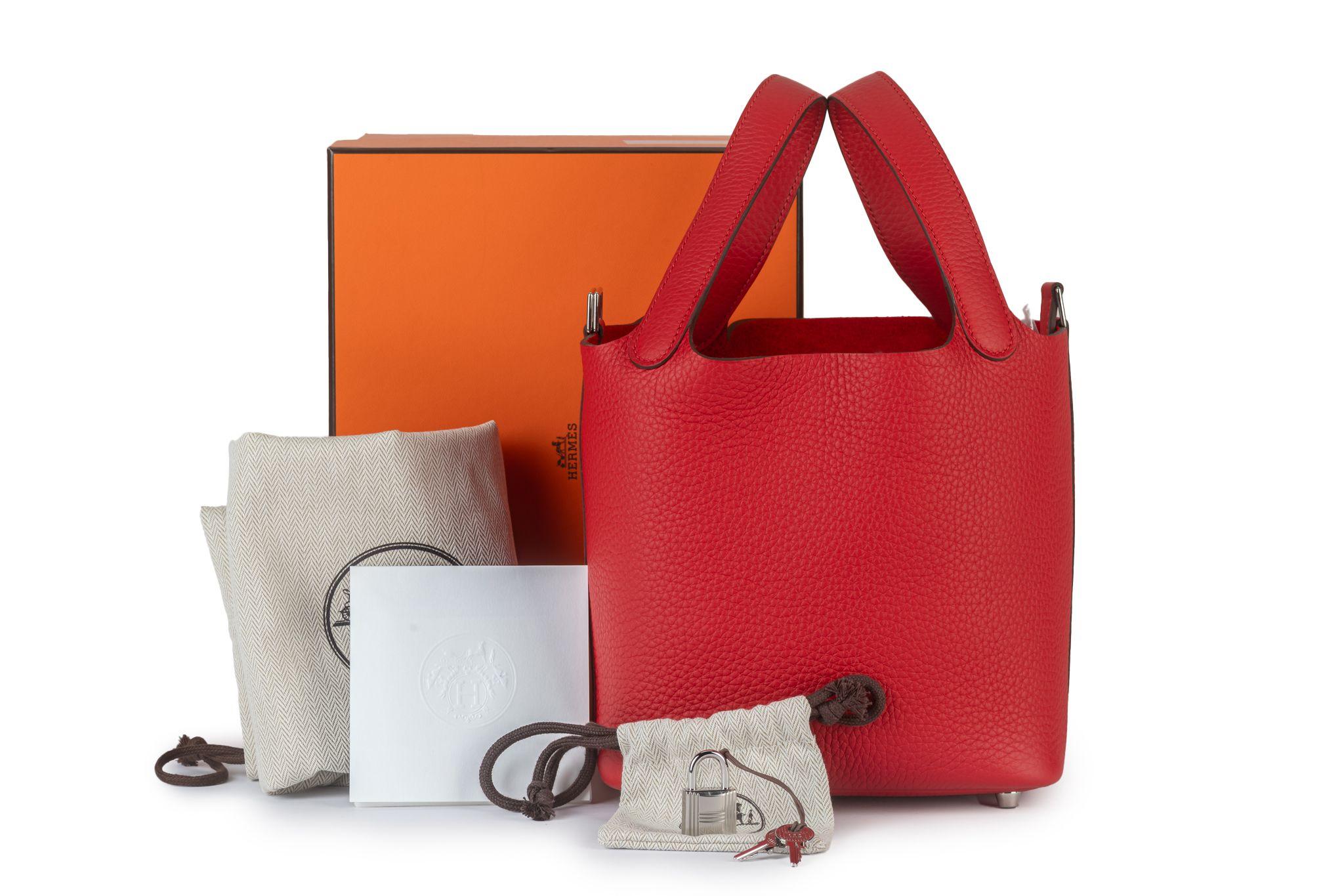 Hermès Picotin Lock Tote Rouge Radieux Nuovo in Scatola in vendita 8