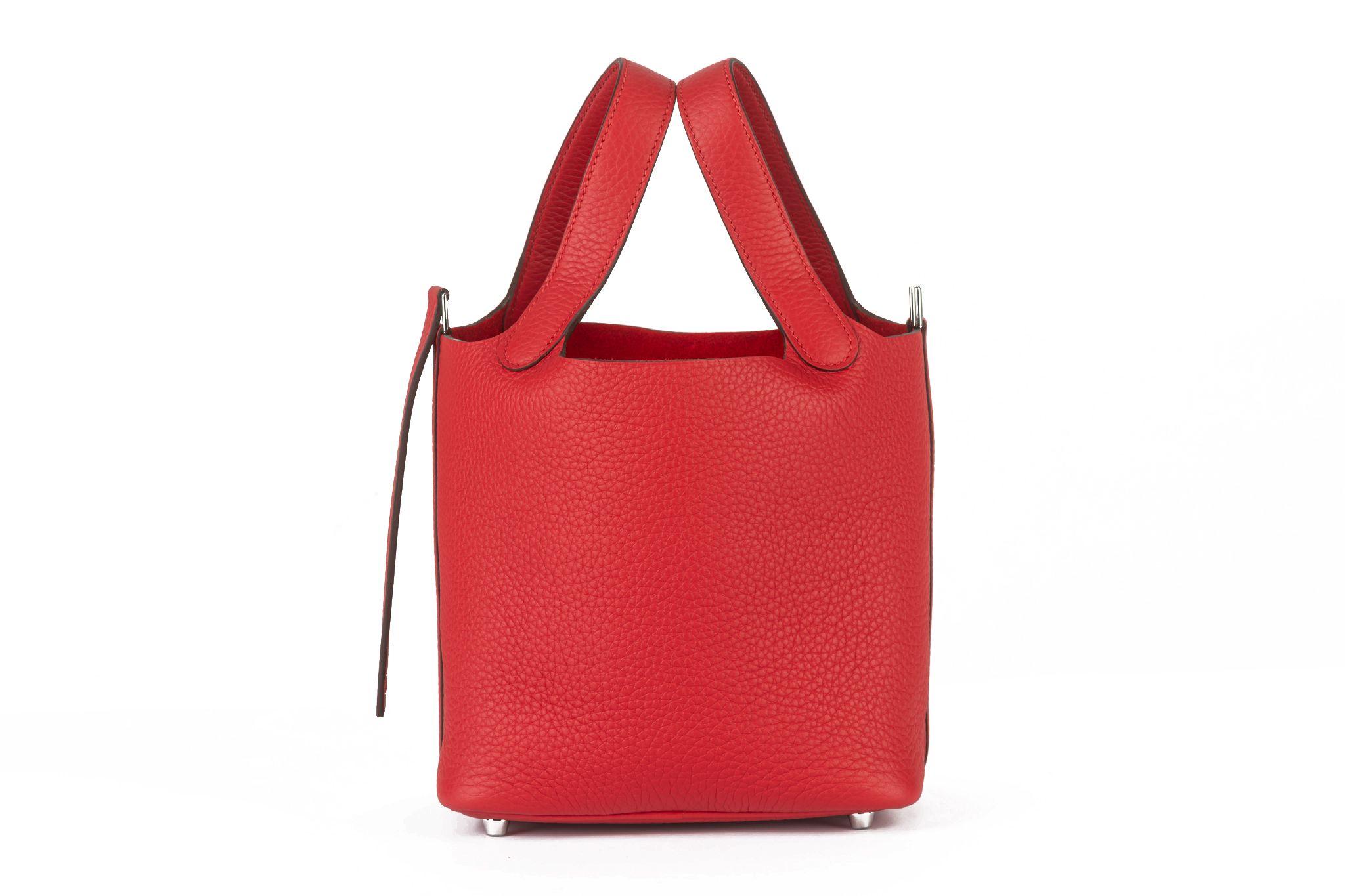 Hermès Picotin Lock Tote Rouge Radieux Nuovo in Scatola In condizioni Nuovo in vendita a West Hollywood, CA