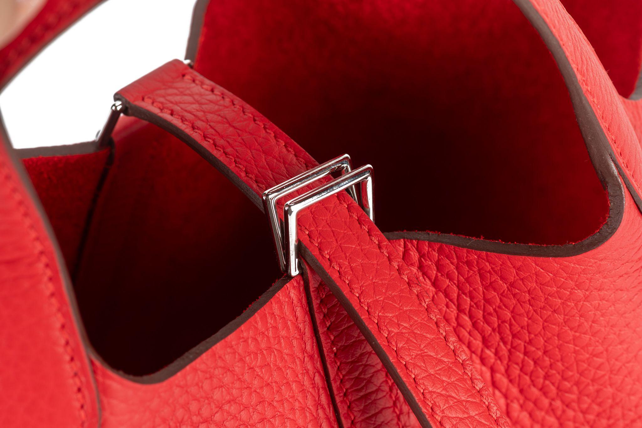 Hermès Picotin Lock Tote Rouge Radieux Nuovo in Scatola in vendita 3