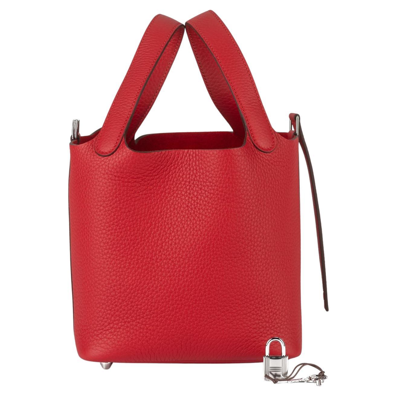 Hermès Picotin Lock Tote Rouge Radieux Nuovo in Scatola in vendita