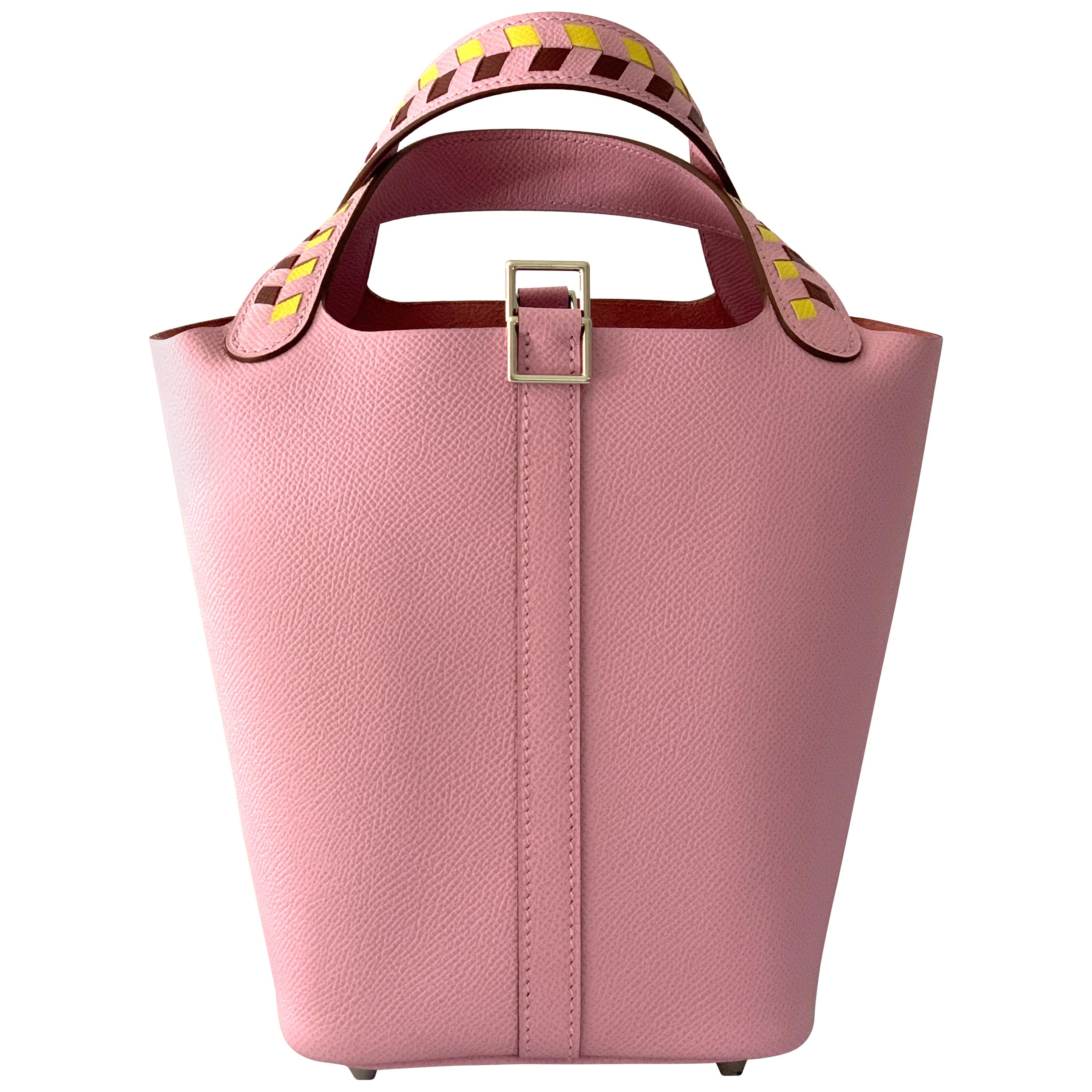 Hermès Picotin PM 18 Sylvestre Pink Tressage Mauve Epsom Tote Bag at 1stDibs