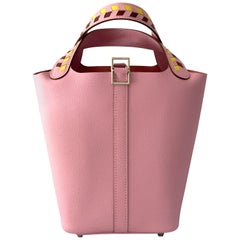 Hermès Picotin PM 18 Sylvestre Rosa Tressage Mauve Epsom Tote Bag