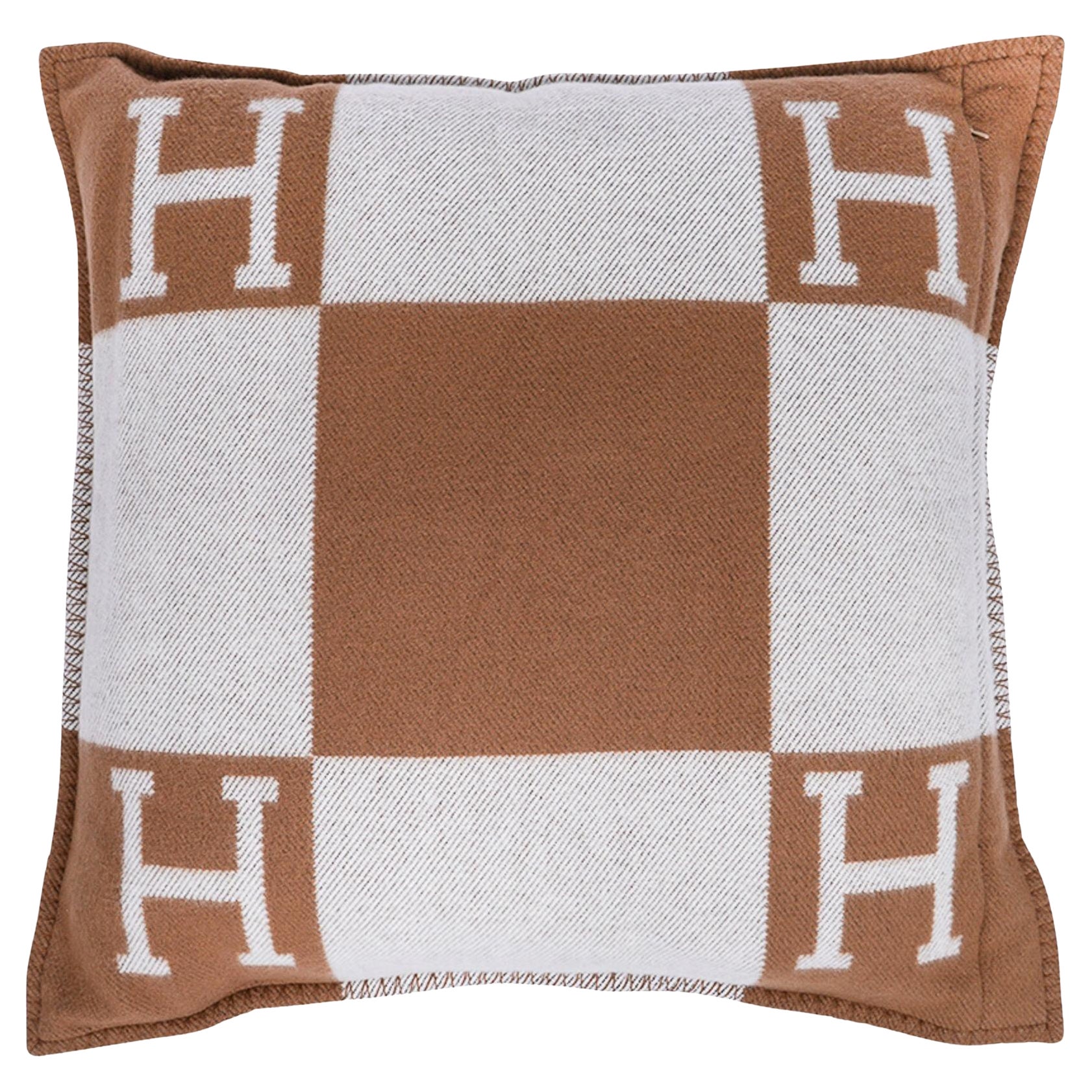 Hermes Pillow Avalon Camel and Ecru GM Large Model New