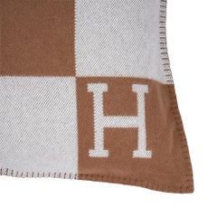 Hermes Oreiller Avalon Camel et Ecru GM Grand Modèle New
