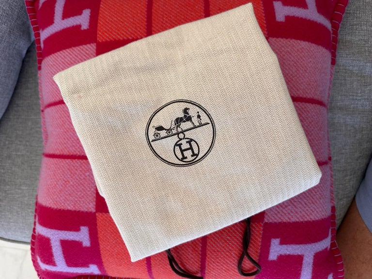 Hermes Pillow Avalon III Fuchsia Geranium Wool Cashmere Blend at 1stDibs