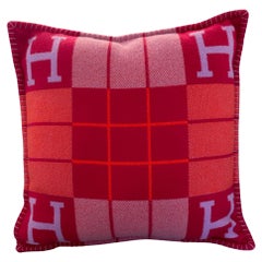 Hermes Pillow Avalon III Fuchsia Geranium Wool Cashmere Blend