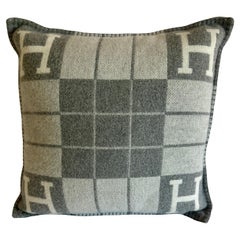 Hermes Pillow Avalon III PM Gris Clair Wool Cashmere Blend