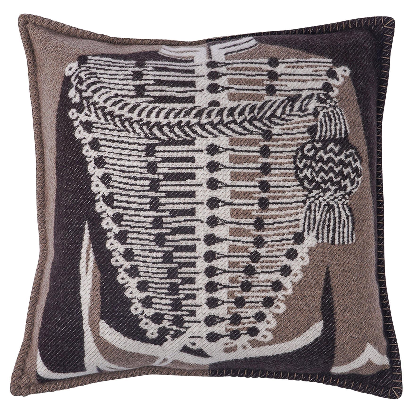 Hermes Pillow Brandebourgs Ecorce Throw Cushion Set of Two For Sale