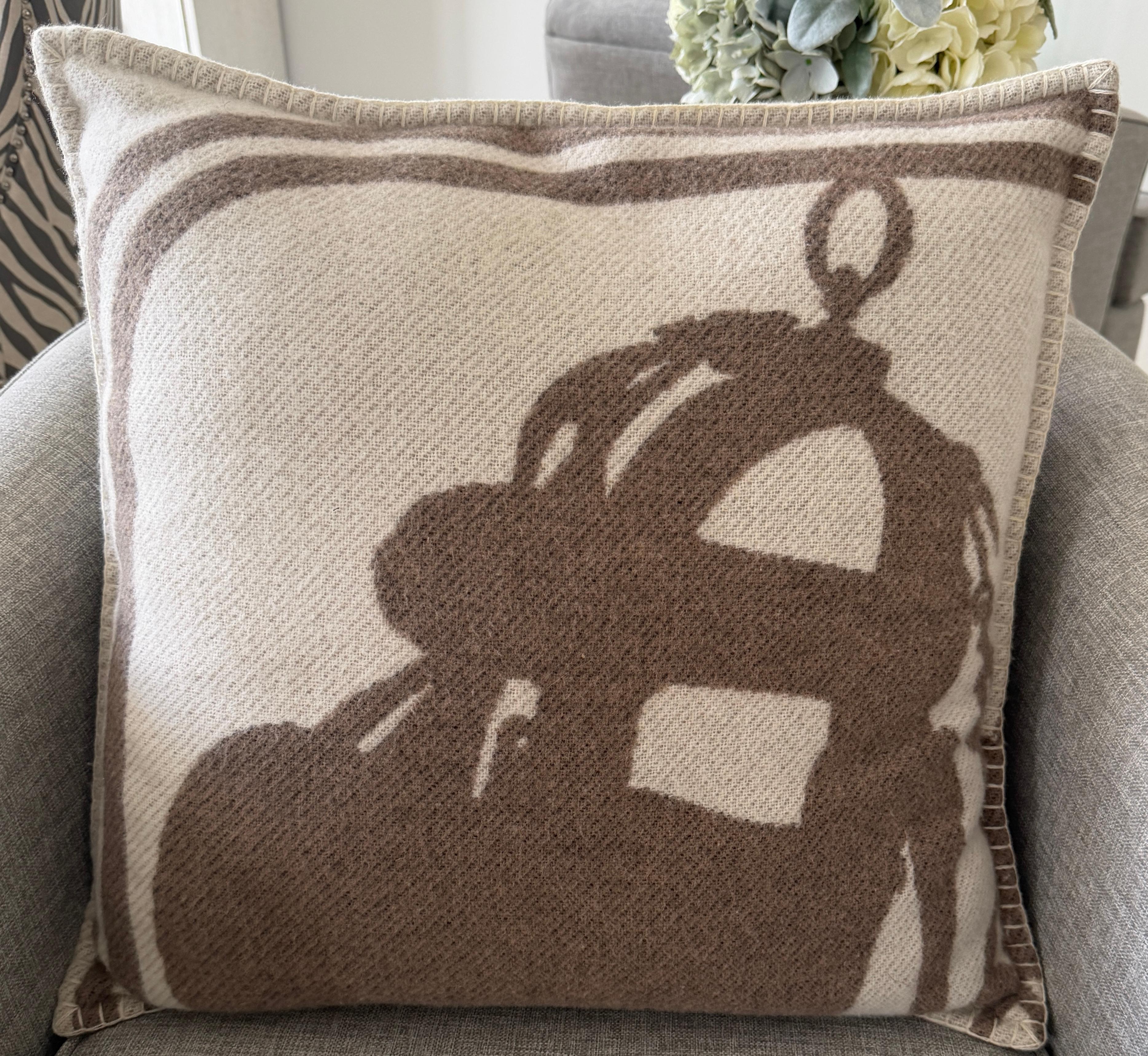 Marrone Cuscino Hermes Brides de Gala Cashmere Blend 2 Colori