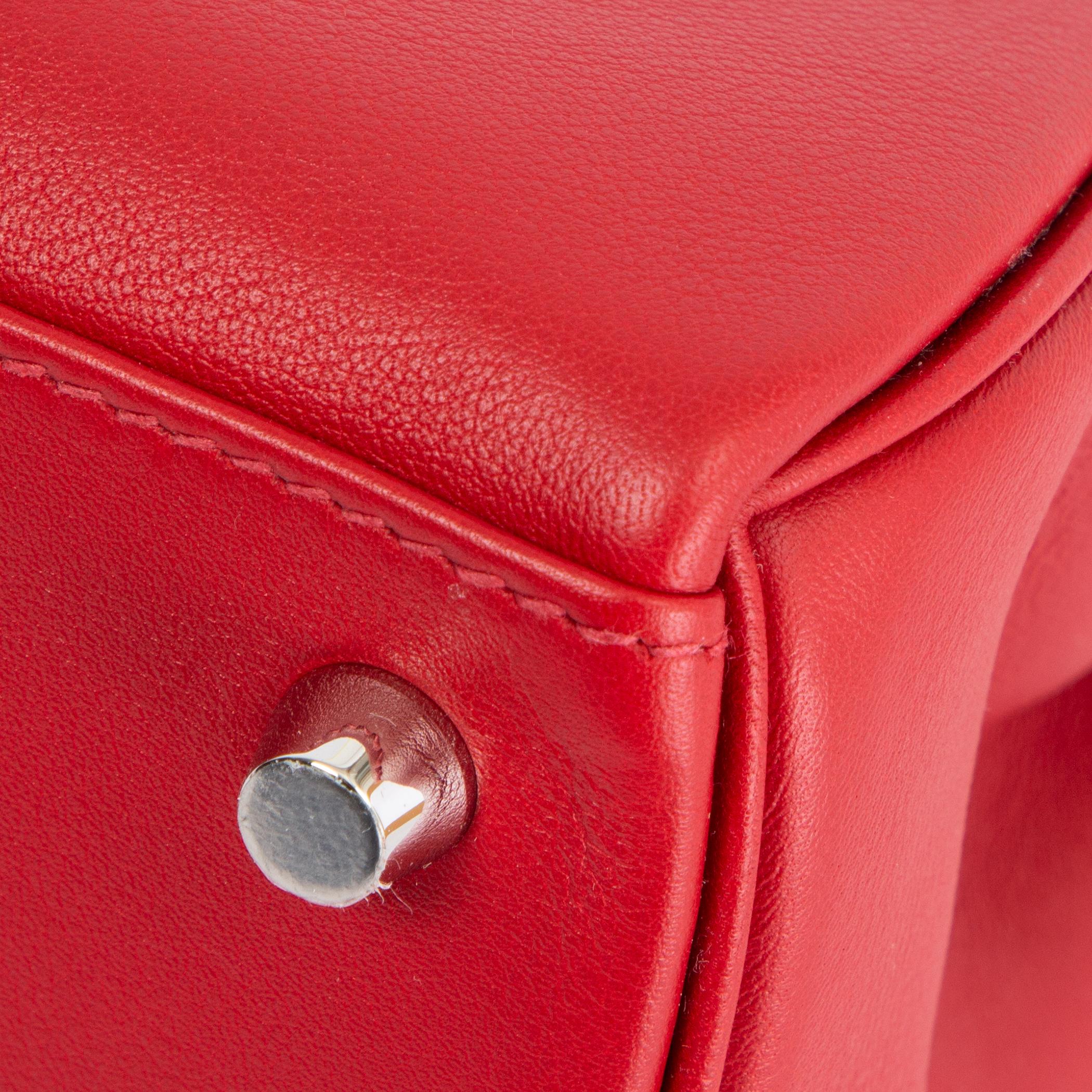 HERMES PIMENT red Swift leather KELLY 25 RETOURNE Bag w Palladium For Sale 3